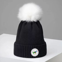 Produktbild von Galop Wear Wintermütze mit Bommel aus Baumwolle Schwarz Unisex