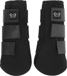 Produktbild von Gamaschen für Pferde Riding World aus Kunstleder mit Klettverschluss Schwarz Pony