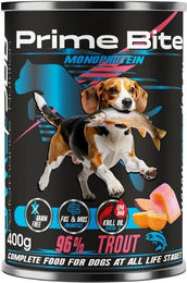 Produktbild von GAME DOG Prime Bite Forelle mit Süßkartoffel Nassfutter für Hunde aller Altersstufen getreidefrei 400g