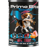Produktbild von GAME DOG Prime Bite Forelle mit Süßkartoffel Nassfutter für Hunde aller Altersstufen getreidefrei 400g
