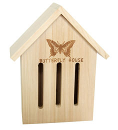 Produktbild von Garden Pleasure Schmetterlingshaus aus Kiefernholz 17 x 9 x 20,5 cm Natur Braun