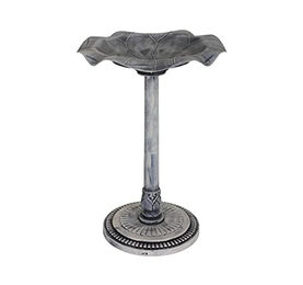 Garden Pleasure Vogeltränke in Blatt-Form als Vogelbad in Stein-Optik aus Kunststoff Grau 50 x 70 cm – Bild 1 von 12