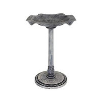Produktbild von Garden Pleasure Vogeltränke in Blatt-Form als Vogelbad in Stein-Optik aus Kunststoff Grau 50 x 70 cm