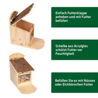 Produktbild von Gardigo Eichhörnchenhaus aus Holz wetterfestes Futterhaus in Natur Braun