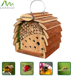 Gardigo Insektenhotel aus Holz für Bienen und Marienkäfer in Natur Braun - 1 Stk. – Bild 1 von 12