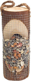 Gardigo Vogelfutterspender Futtersäule aus Holz für Wildvögel in Natur Braun – Bild 1 von 10