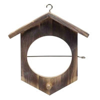 Produktbild von Gardigo Vogelhaus Meisenknödelhalter aus Holz mit Metallstab und Dach in Braun
