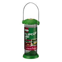 Produktbild von Gardman A01231 Futtersäule aus Kunststoff mit Klappdeckel in Grün für Erdnüsse - 340 g