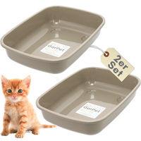 Produktbild von GarPet 2er Set Katzenklo und Kaninchen Toilette aus Kunststoff in Grau
