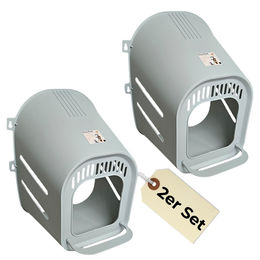 GarPet 2er Set Legenester für Hühner aus Kunststoff in Grau zur Wandmontage – Bild 1 von 6