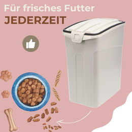 GarPet 2er Set Luftdichte Futtertonnen aus Kunststoff mit Deckel für Pferde und Hunde 54 L Weiß - 2 x 54 l – Bild 1 von 3