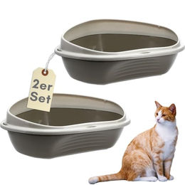 GarPet Ecktoilette für Katzen XXL 2er Set Grau aus Kunststoff – Bild 1 von 5