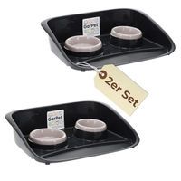 Produktbild von GarPet Futterstation 2er Set mit 2 Näpfen und Unterlage für Hunde und Katzen aus Kunststoff