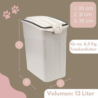 Produktbild von GarPet Futtertonne Luftdicht für Hund und Katze zur Aufbewahrung von Trockenfutter 13 L - 13 l