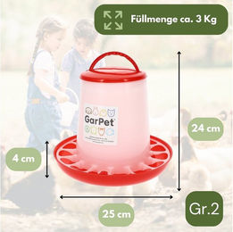 GarPet Futtertrog für Hühner aus Kunststoff in Rot – Bild 1 von 5