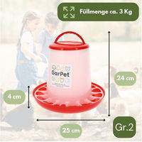 Produktbild von GarPet Futtertrog für Hühner aus Kunststoff in Rot