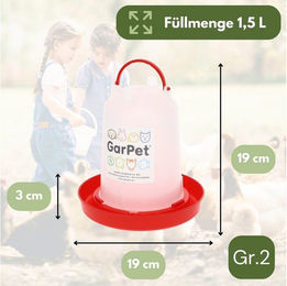 GarPet Geflügeltränke Wassertränke für Hühner aus Kunststoff 1,5 l – Bild 1 von 5