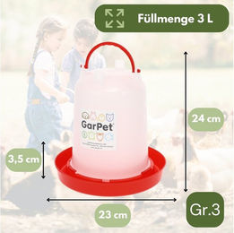 GarPet Geflügeltränke Wassertränke für Hühner aus Kunststoff 3 l – Bild 1 von 5
