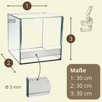Produktbild von GarPet Glasterrarium für Spinnen und Reptilien 30x30x30 cm mit Belüftung und Falltür