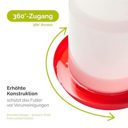 Garronda Automatischer Wasserspender für Hühner und Wachteln aus Kunststoff 3 L Rot - 3 l – Bild 1 von 6