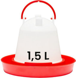 Garronda Automatischer Wasserspender für Hühner und Wachteln aus Kunststoff Rot 1 l – Bild 1 von 3