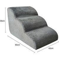 Produktbild von GARRYFIZH Hundetreppe 3-stufig für kleine Hunde Grau aus Polyester abnehmbar und waschbar