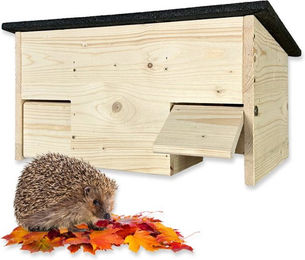 gartenetage Igelhaus aus Holz mit Rattenklappe und Wetterschutz – Bild 1 von 5