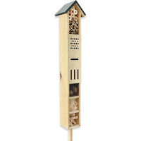 Produktbild von gartenetage Insektenhotel aus Holz mit Erdspieß und Metalldach für Wildbienen