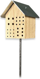 gartenetage Insektenhotel aus massivem Holz mit Metalldach als Wildbienenhotel und Nisthilfe – Bild 1 von 5