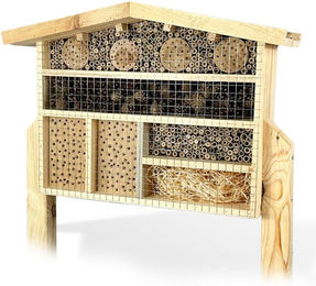 gartenetage Insektenhotel XXL aus Massivholz für Bienen und Marienkäfer in Braun – Bild 1 von 5