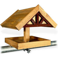 Produktbild von gartenetage Vogelhaus aus Holz als wetterfeste Vogelfutterstelle für den Balkon in Braun