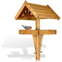 Produktbild von gartenetage Vogelhaus aus Holz mit höhenverstellbarem Ständer und Erdspieß in Braun