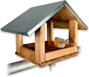 gartenetage Vogelhaus aus Holz mit Metalldach in Braun – Bild 1 von 5