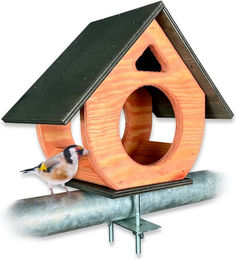 gartenetage Vogelhaus aus wetterfestem Naturholz für Balkon und Terrasse in Braun – Bild 1 von 3