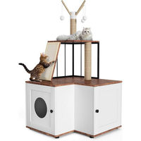 Produktbild von GarveeMore 2in1 Katzentoilette mit Kratzbaum und Sisal-Elementen in Weiß 124cm