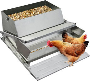 GarveeMore Automatischer Hühnerfutterautomat aus Stahl mit Trittmechanismus und Rattenproof Schutz 12,25 kg – Bild 1 von 1