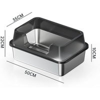Produktbild von GarveeMore Haubentoilette für Katzen aus Edelstahl in XL mit Deckel