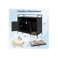 Produktbild von GarveeMore Katzenklo-Schrank als Möbel-Toilette für Katzen mit Metallrahmen in Schwarz 95x45x82cm