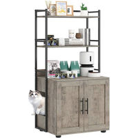 Produktbild von GarveeMore Katzenmöbel Katzenklo Schrank aus Holz für erwachsene Katzen 50x45x140cm