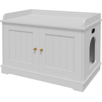 Produktbild von GarveeMore Katzenmöbel Katzentoilette Schrank in Weiß aus Holzwerkstoff 80x50x54cm