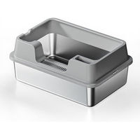 Produktbild von GarveeMore Katzentoilette aus Edelstahl mit Deckel für erwachsene Katzen