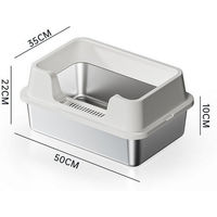 Produktbild von GarveeMore Katzentoilette aus Edelstahl mit Deckel Haubentoilette XL