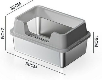 Produktbild von GarveeMore Katzentoilette aus Edelstahl mit Deckel XL Haubentoilette für Katzen