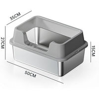 Produktbild von GarveeMore Katzentoilette aus Edelstahl mit Deckel XL Haubentoilette für Katzen