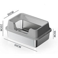 Produktbild von GarveeMore Katzentoilette aus Edelstahl mit Deckel XL Haubentoilette für Katzen