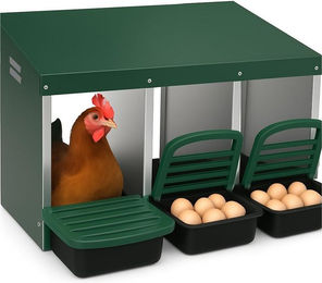 GarveeMore Legenest 3-fach Hühnerstall Nesting Boxen aus Edelstahl in Grün für Hühner – Bild 1 von 4