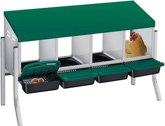 GarveeMore Legenest 4 Fach Metall Nesting Box für Hühner Enten Wachteln und Kaninchen in Grün – Bild 1 von 5