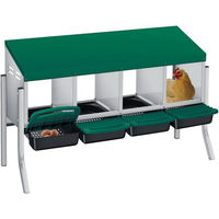Produktbild von GarveeMore Legenest 4 Fach Metall Nesting Box für Hühner Enten Wachteln und Kaninchen in Grün