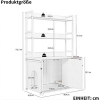 Produktbild von GarveeMore Möbel-Toilette XL für Katzen in Weiß mit Doppeltüren und Stauraum