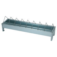 Produktbild von Gaun Geflügel Futtertrog aus galvanisiertem Metall für Hühner in Silber